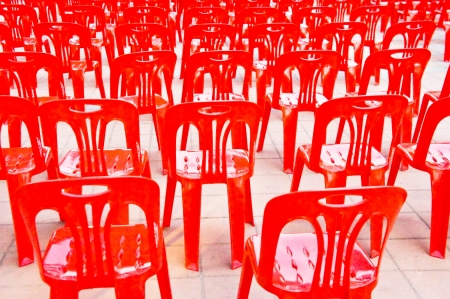 Red chairsの写真素材