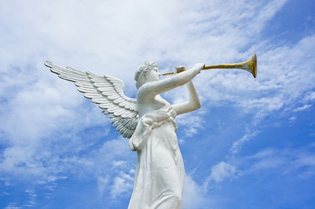 Statue of angel and trumpetのeditorial素材