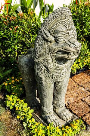 Lion statue in the garden