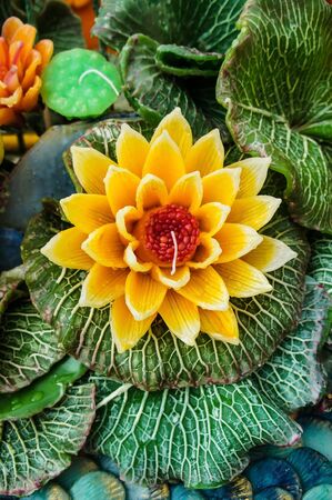 Colorful flower candle の写真素材