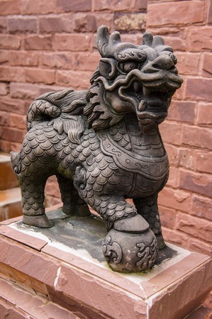 Chinese lion statueの写真素材