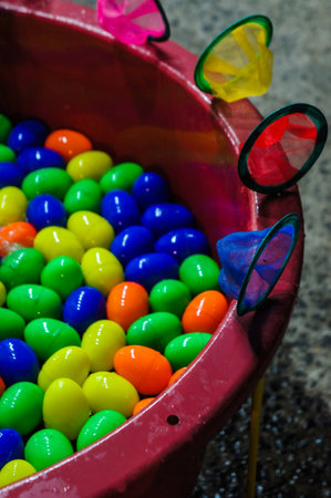 ball game in temple fairの写真素材