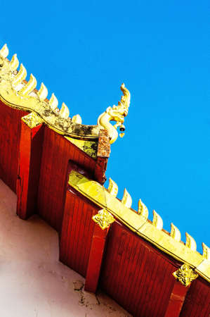 Temple roof and skyの写真素材