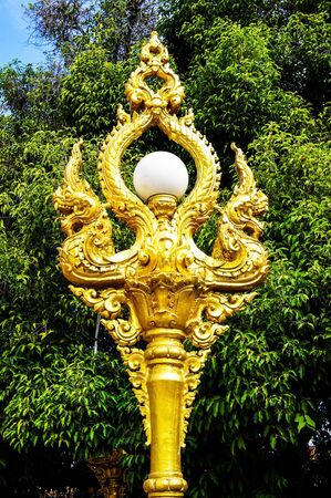 Light Pole in Templeの写真素材