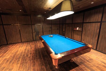 Pool table in game room