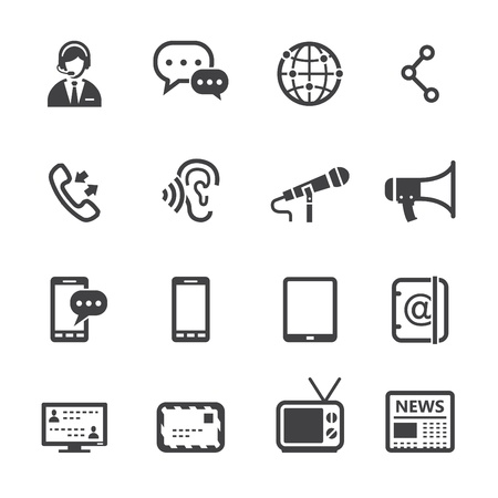 Communication Icons with White Backgroundのイラスト素材