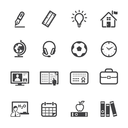 Education Icons with White Backgroundのイラスト素材