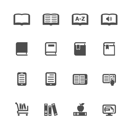 Book Icons with White Backgroundのイラスト素材