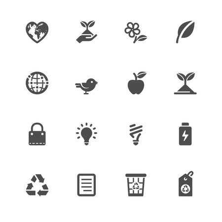 Ecology icons with White Backgroundのイラスト素材