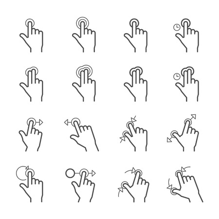 Touch Gestures Iconsのイラスト素材