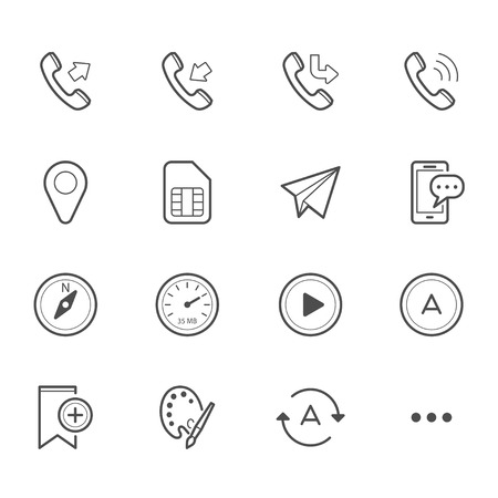 Simple Icons for Mobile Phone and Applicationのイラスト素材