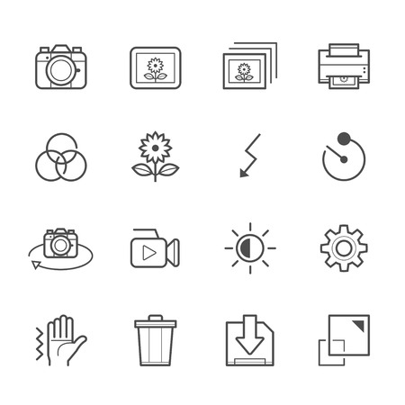 Photography and Camera Function Iconsのイラスト素材