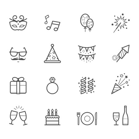 Celebration Icons and Party Iconsのイラスト素材