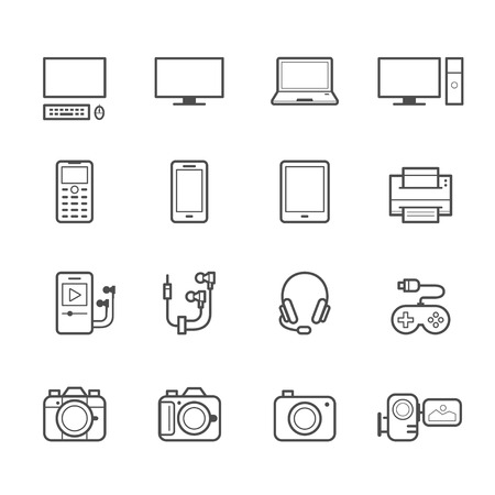 Electronic Devices Iconsのイラスト素材