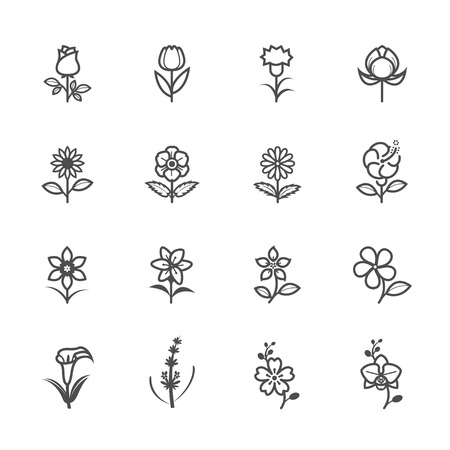 Flower Icons for Patternのイラスト素材