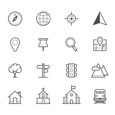 Map Icons and Location Iconsのイラスト素材