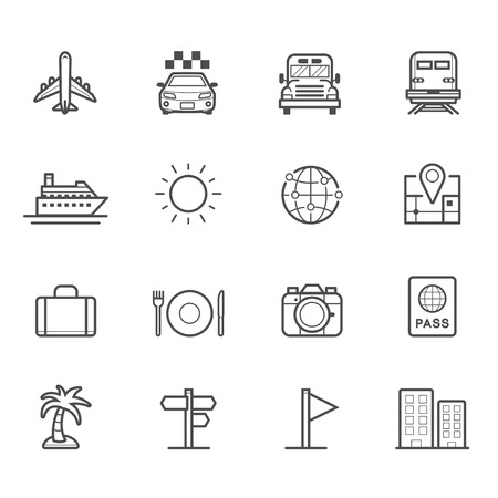 Travel and Vacation Iconsのイラスト素材