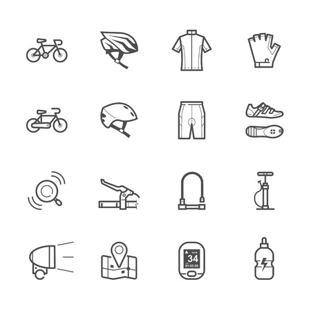 Bicycle icons and Biking iconsのイラスト素材