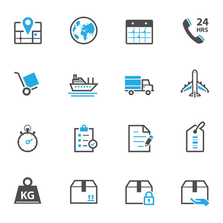 Shipping and Logistics Iconsのイラスト素材