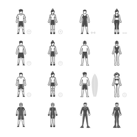 People and Sport Player icon setのイラスト素材