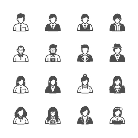People Icons with White Backgroundのイラスト素材