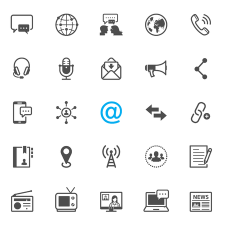 Communication icons with White Backgroundのイラスト素材
