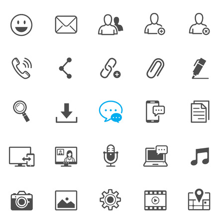 Chat application icons with White Backgroundのイラスト素材
