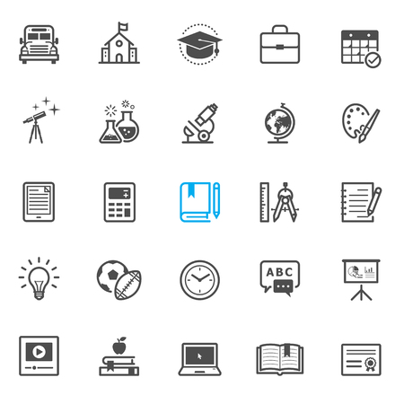 Education icons with White Backgroundのイラスト素材