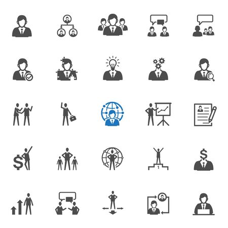 Management and Human resource icons with White Backgroundのイラスト素材