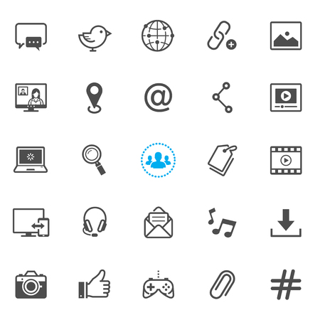 Social media icons with White Backgroundのイラスト素材