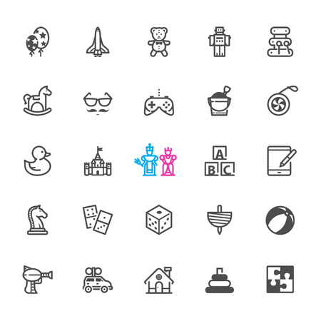 Toy icons with White Backgroundのイラスト素材