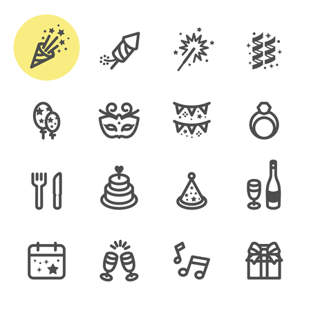 Celebration and Party icons with White Backgroundのイラスト素材