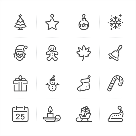 Christmas icons with White Backgroundのイラスト素材