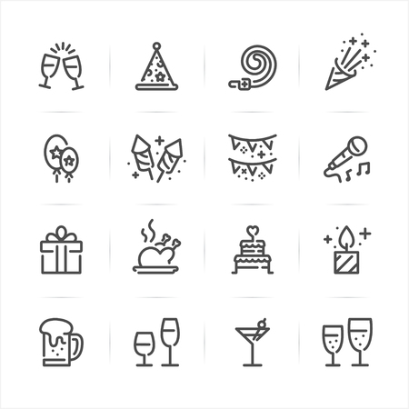Celebration and Party icons with White Backgroundのイラスト素材