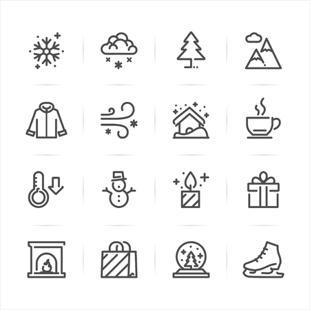 Winter icons with White Backgroundのイラスト素材