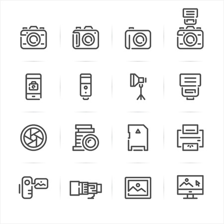 Camera icons with White Backgroundのイラスト素材