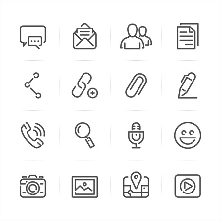 Chat Icons for Application with White Backgroundのイラスト素材