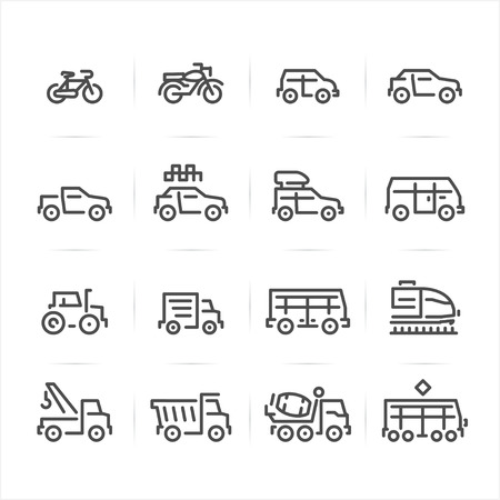 Transportation and Vehicles Icons with Whiteのイラスト素材