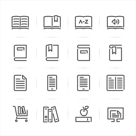 Book icons with White Backgroundのイラスト素材