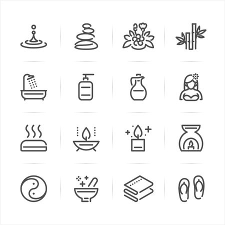 Spa icons with White Backgroundのイラスト素材