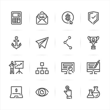 SEO and Internet icons with White Backgroundのイラスト素材