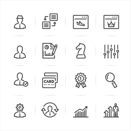 SEO and Development icons with White Backgroundのイラスト素材