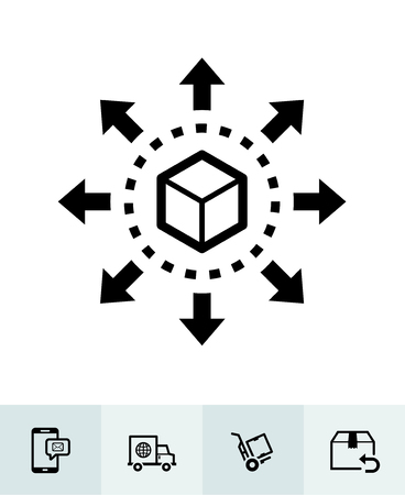 E-Commerce and online shopping icons with White Backgroundのイラスト素材