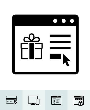 E-Commerce and online shopping icons with White Backgroundのイラスト素材