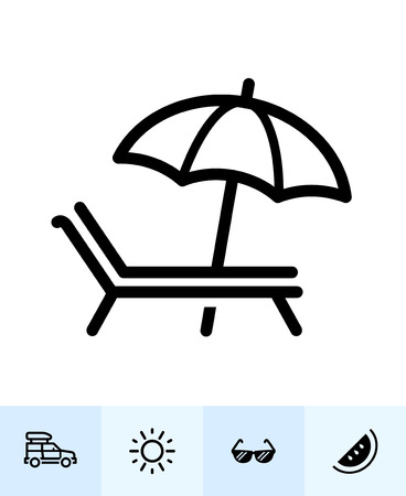 Summer and beach Icons with White Backgroundのイラスト素材