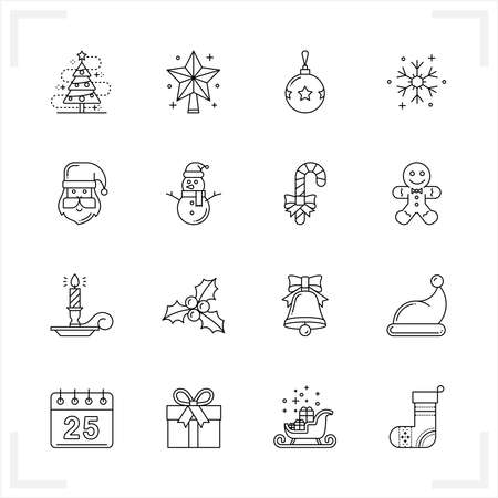 Christmas icons with White Backgroundのイラスト素材
