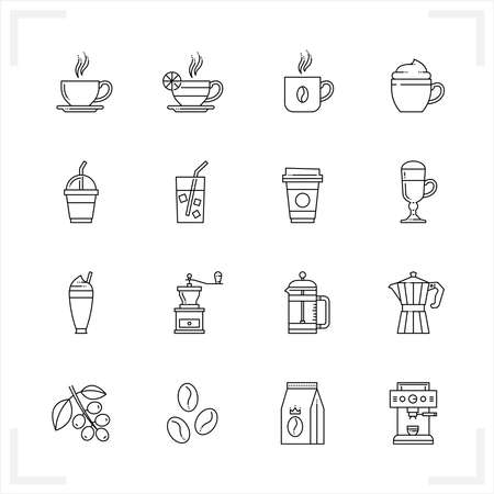 Coffee icons with White Backgroundのイラスト素材