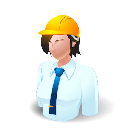 Engineer Woman, People Icon with White Backgroundのイラスト素材