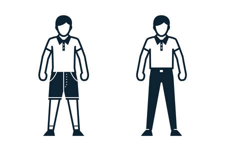 People, Man, Fashion, Clothing icons with White Backgroundのイラスト素材