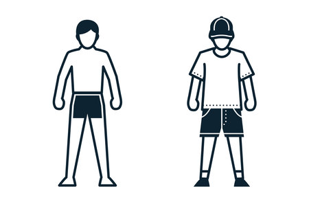 People, Man, Fashion, Clothing icons with White Backgroundのイラスト素材